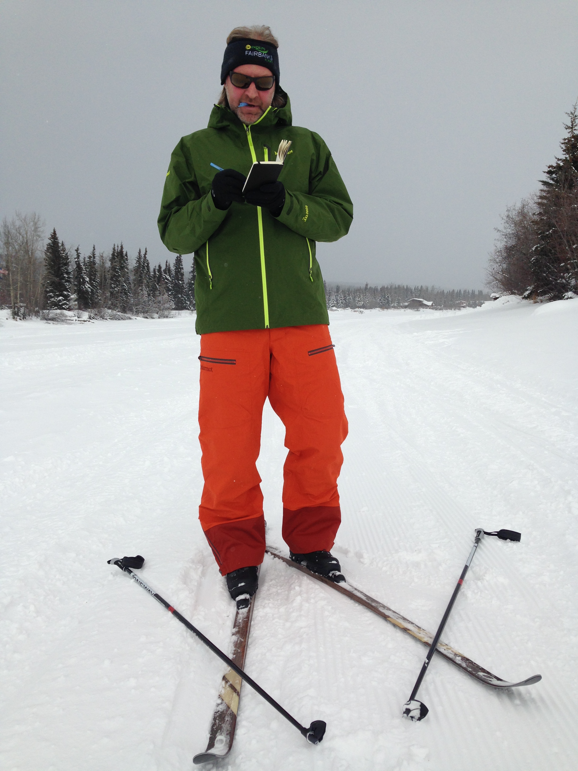 German writer Thomas Becker covering the Iditarod start in Fairbanks