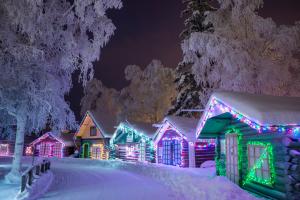 Pioneer Park Cabins Holiday Lights
