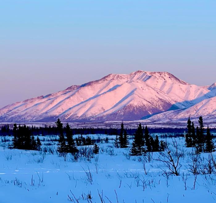 Eastern Alaska Range winter sunset