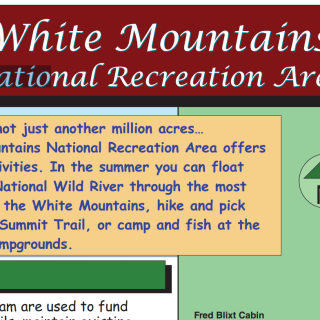 Infographic about the White Mountains National Recreation Area.